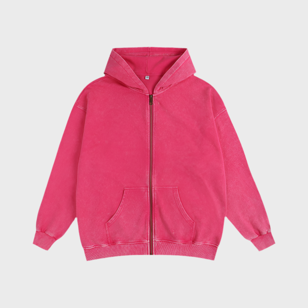 WASHED ZIP HOODIE