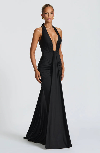 Loura Draped Jersey Maxi Dress