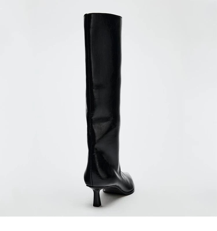 schwarze High-Heeled Stiefel