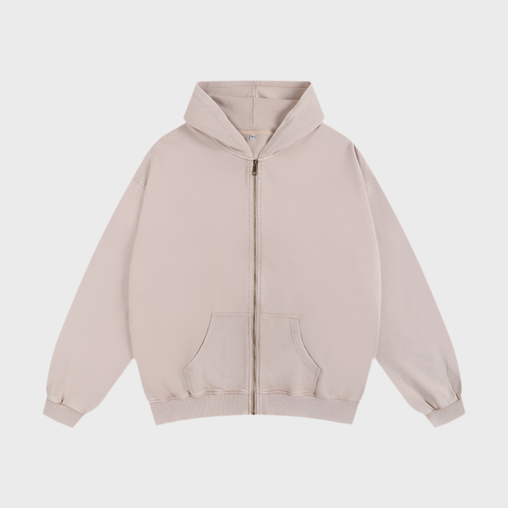 WASHED ZIP HOODIE