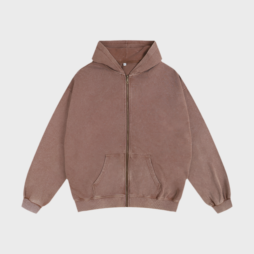 WASHED ZIP HOODIE