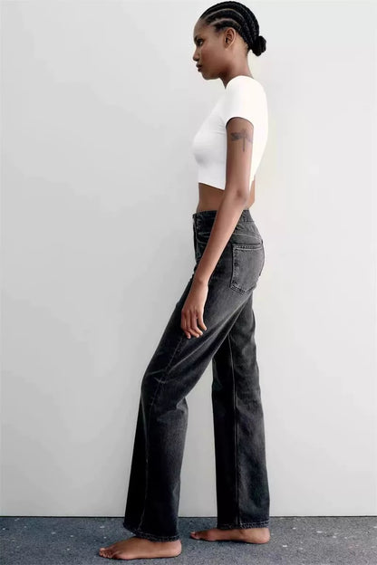 Wide Leg Jeans mit hohem Bund