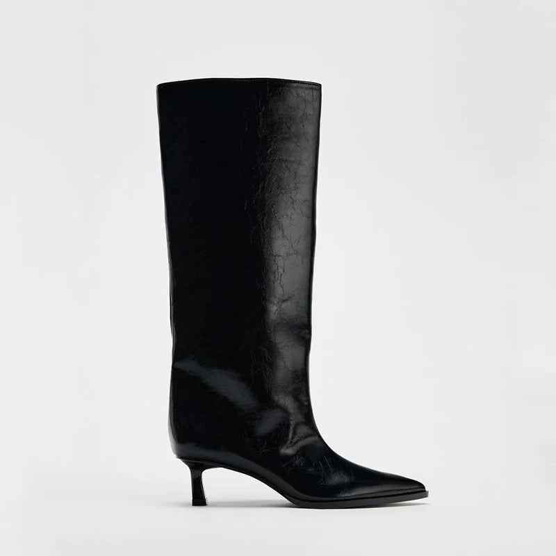 schwarze High-Heeled Stiefel