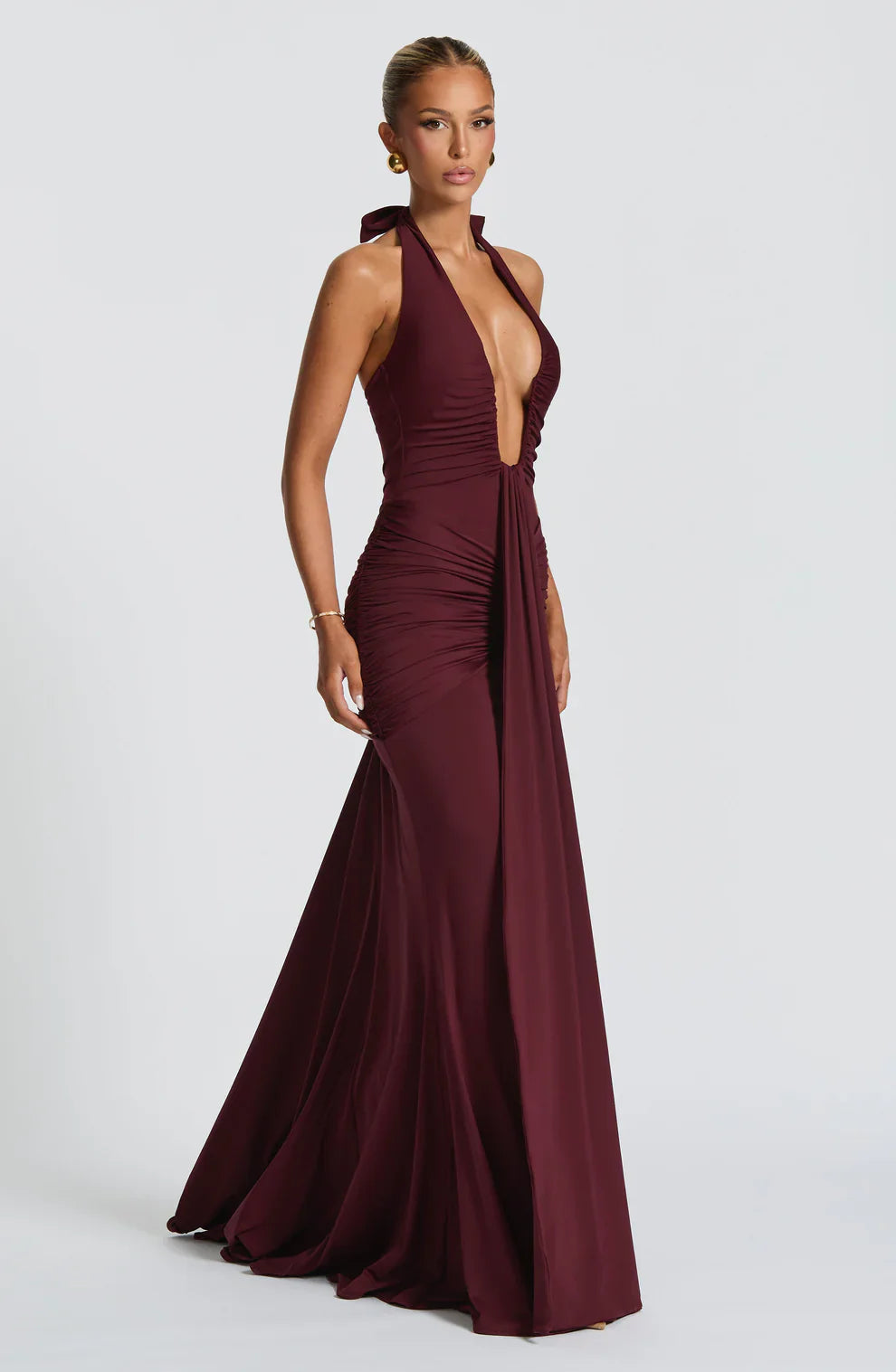 Loura Draped Jersey Maxi Dress