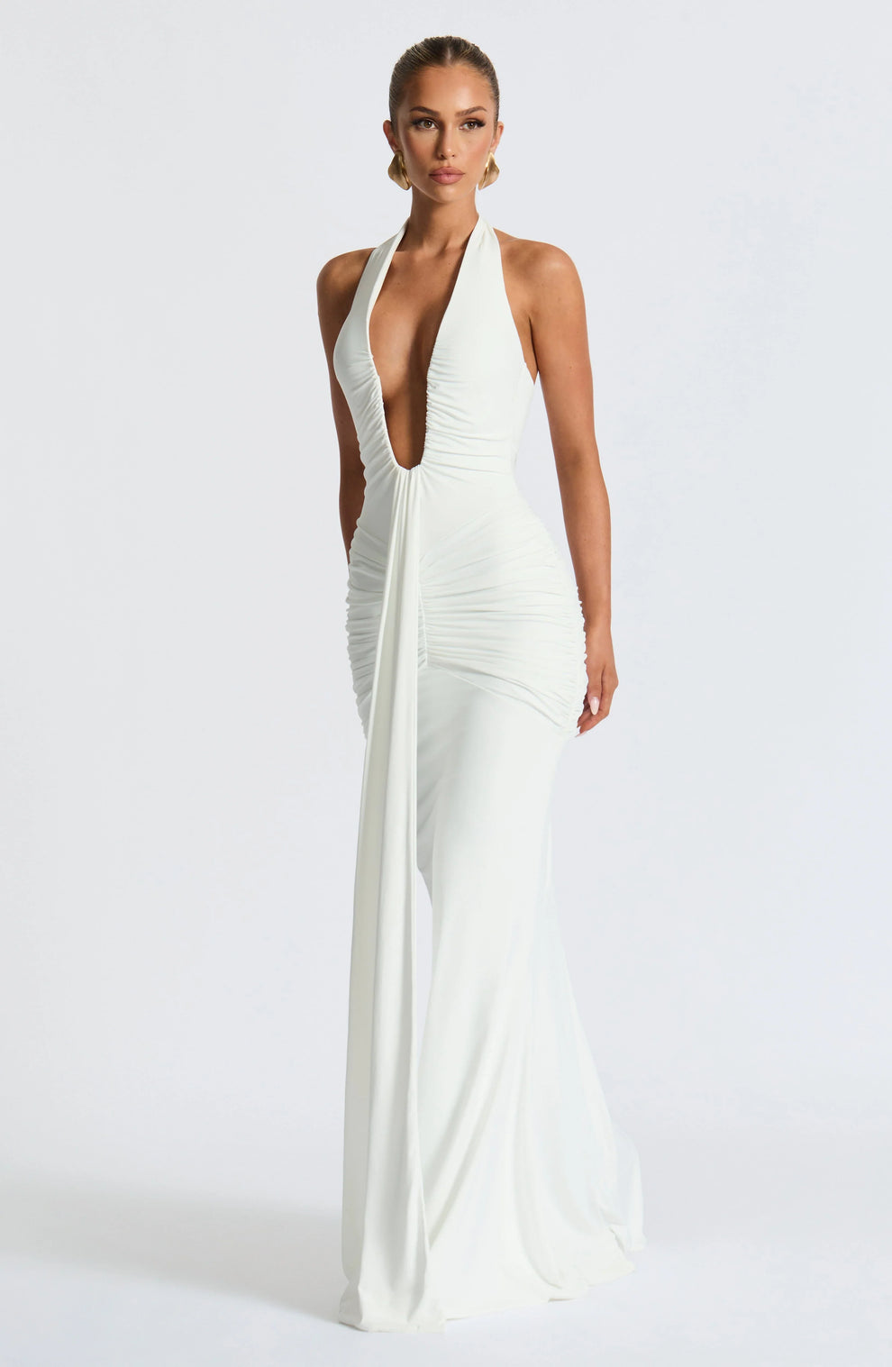 Loura Draped Jersey Maxi Dress