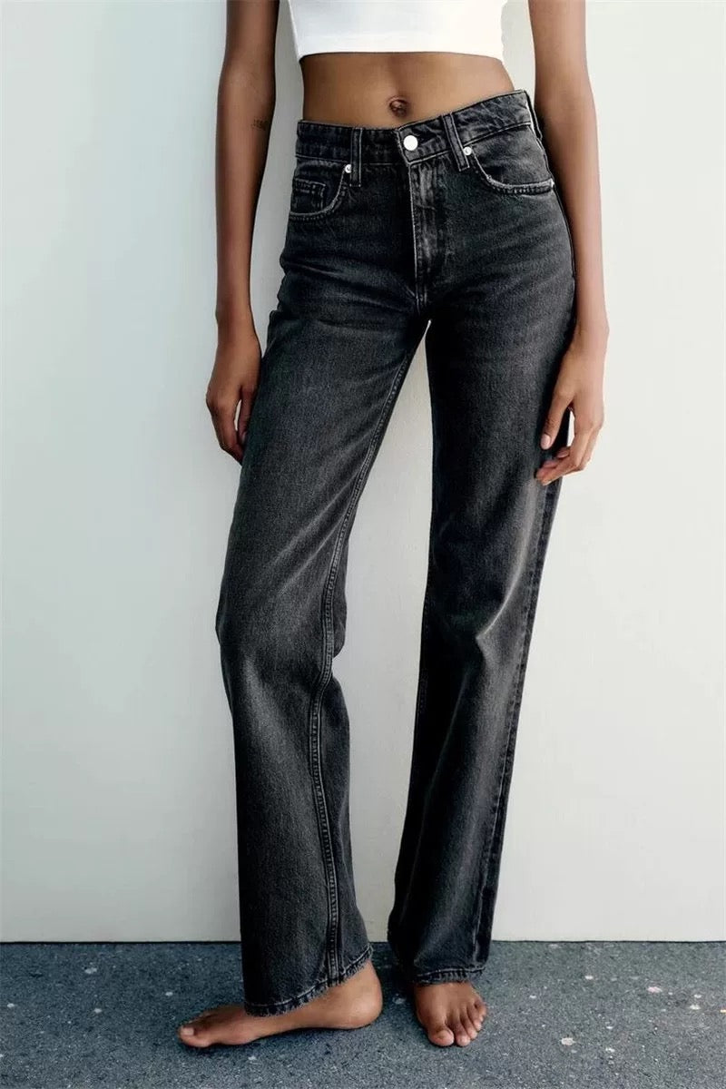 Wide Leg Jeans mit hohem Bund